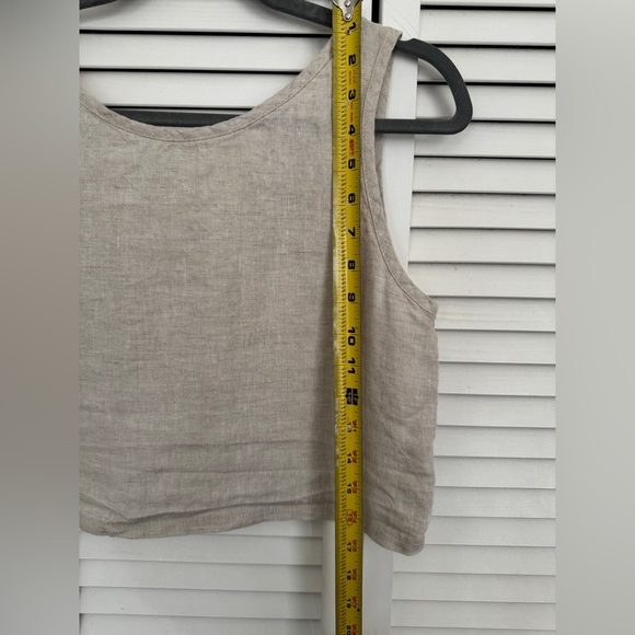Not Perfect Linen Linen Scoop Back Tank - S - Natural - Picture 3 of 5